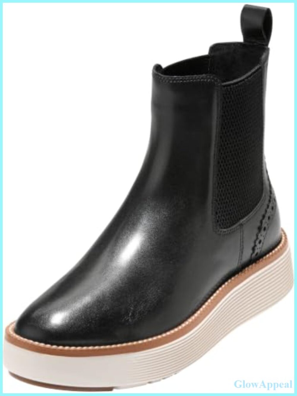 Women's Leather Chelsea Ankle Boots Round Toe Flat Comfort Casual